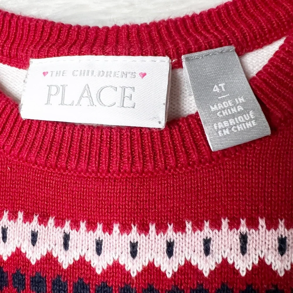 The Children’s Place Red & White Sweater Dress Girl’s Size 4T